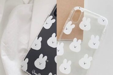Cute cartoon Rabbit Korea girls clear Phone case For coque iphone 11 Pro Max For iphone cover X X...