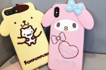 Cute cartoon 3D pink rabbit phone case for iPhone 11 pro max soft silicone case for iPhone 6 6s 7...