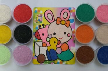TÔ MÀU TRANH CÁT THỎ DỄ THƯƠNG | COLORED SAND PAINTING CUTE RABBIT