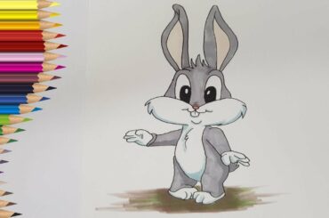 💙❤️💛 Iepurele BUGS BUNNY Desenat si Colorat | baby Looney Tunes pt Copii
