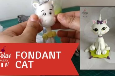 how to make FONDANT cat | cake topper | cute pet
