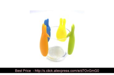☄️ 5Pcs Wine Glass Marker Rabbit Shape Reusable Silicone Cute Drinks Sign Cup Identifier For Party