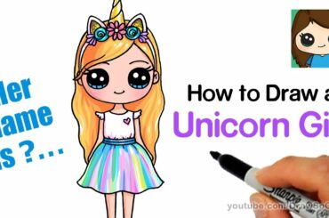 How to Draw a Unicorn Cute Girl Easy