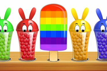 KidsCamp - Learn Colors With Bunny Mold And Balls For Ice Cream Popsicles Finger Family Rhymes