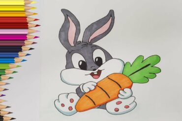 💙❤️💛 Desenez si Colorez : Bugs Bunny | Baby Looney Tunes | Cum se deseneaza