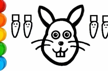 How to Draw a Cute Bunny Rabit and Carrot Easy Step by Step - Coloring Pages for Kids, Beginners