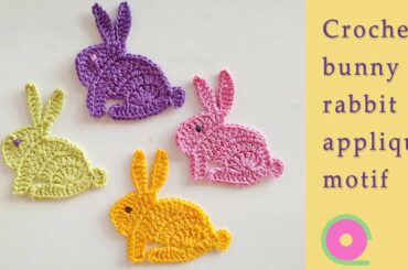 Crochet bunny rabbit applique motif