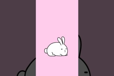 Winter pink cute rabbit animated Animated