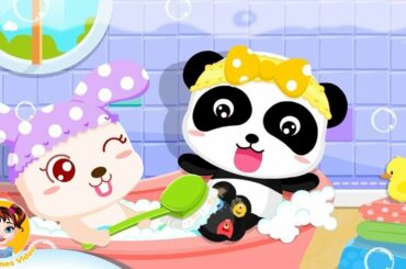 Baby Panda's Bath Time - BabyBus Kids Games - Baby Games Videos