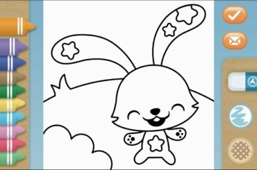 Cute rabbit coloring for kids and girls