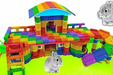 DIY - How To Build Amazing Rainbow Rabbit House With Magnetic Balls (Satisfying) - Magnet Balls