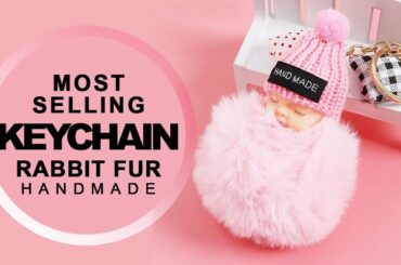 Toyzone.pk | Cute Little Sleeping Baby Key-chain Made Rex Rabbit Fur