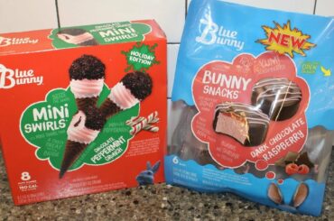 Blue Bunny Chocolate Peppermint Crunch Mini Swirls & Dark Chocolate Raspberry Bunny Snacks