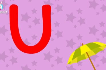 U Is For Umbrella | Alphabet | Upper Case | Animated Video | English | Ria Rabbit