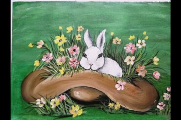 A Cute Little Rabbit Painting | Acrylic Painting
