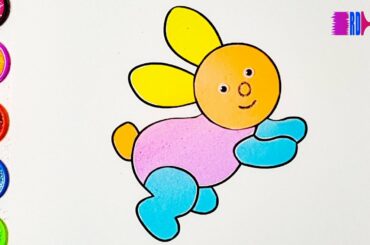 Glitter Cute Rabbit Coloring And Drawing For Kids, Toddlers | cara menggambar dan mewarnai kelinci |