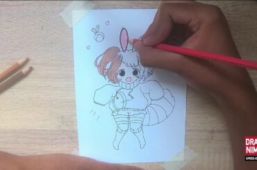 (Speed-Draw) cute bunny girl