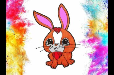 How to draw a RABBIT -So Cute Bunny Rabbit Coloring Pages for Kids
