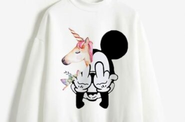 Women Animal Unicorn Cat Print Sweatshirt Avocado Panda Bunny Sweatshirts Cute Hoody White Hologr...
