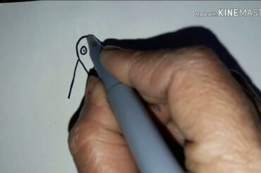 how to draw cute #rabbit affter writing letter-#M