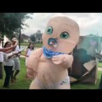 Giant dancing baby gender reveal