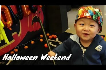 Halloween Weekend |Daddy Baby Play Vlog #3| Baby Meets Bunny First time