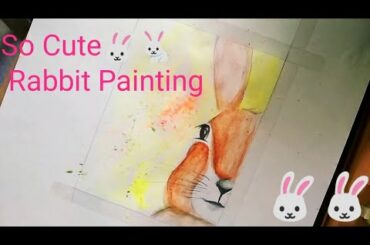 Cute Rabbit Painting with water colour | painting | A lil different