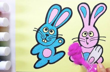 Cute Bunny coloring & drawing & studying English for kids ㅣ 귀여운 토끼 그리기 색칠하기 영어 공부