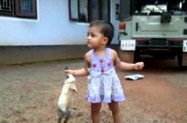 Najimol playing with rabbit