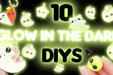 GLOW IN THE DARK DIY COMPILATION -10 Cute Clay ideas! 🎃