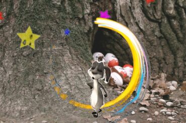 A cute bunny finds a kinder surprise somewhere