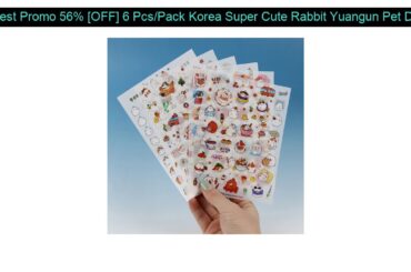 √ Preview of 56% [OFF] 6 Pcs/Pack Korea Super Cute Rabbit Yuangun Pet Decorative Stickers Diary Sti