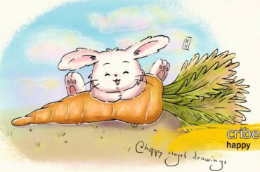 How to draw a cute bunny | HappyAnimals series