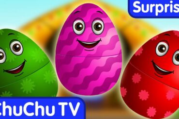 Surprise Eggs Nursery Rhymes | Old MacDonald Had A Farm | Learn Colours & Farm Animals | ChuChu TV