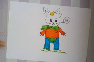 how to draw a cute bunny  for Kids