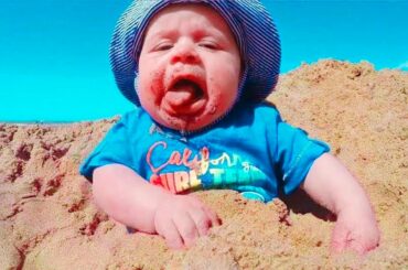 Funny Baby On The Beach #3