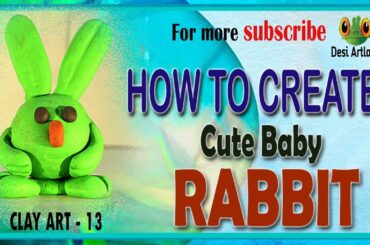 How to create cute baby RABBIT model from clay | how to make cute  baby RABBIT |  clay tutorial