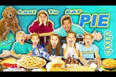 Last To Eat PIE Wins Cute BABY PUPPY!!