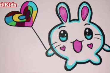 How to Draw a Super Cute Baby Bunny | Kiki Kids