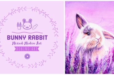 How I create This Cute Bunny Rabbit Art with Lavender Purple Theme | Relaxing Art Video
