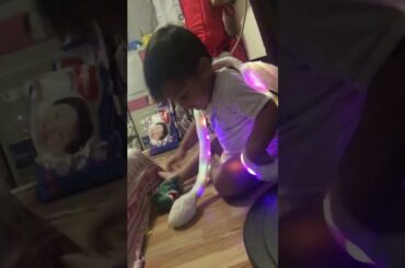 Baby playing with bunny headband🎀