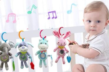 Baby Rattles Stroller Hanging Soft Toy mobile Bed Cute Animal Doll Elephant Rabbit Dog Baby Crib ...