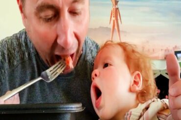 Funniest Baby React To Daddy Eating- Big Daddy