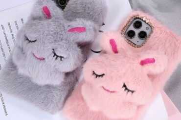 KISSCASE Cute Rabbit Fur Case For iPhone 11 Cases Back Cover For iPhone 7 11 Pro Max 6/6S/7/8 Plu...