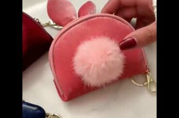 cute flush coin bag rabbit