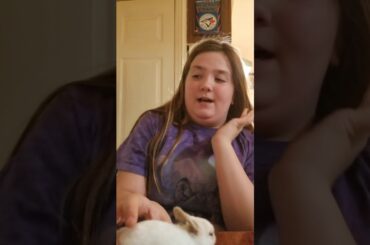 Playing with my baby bunny
