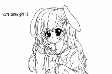 Cute bunny girl || using MS. Paint