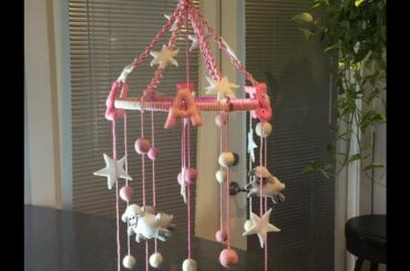 PERSONALIZED BABY MOBILE - DIY -  macrame, embroidery & needle felting!