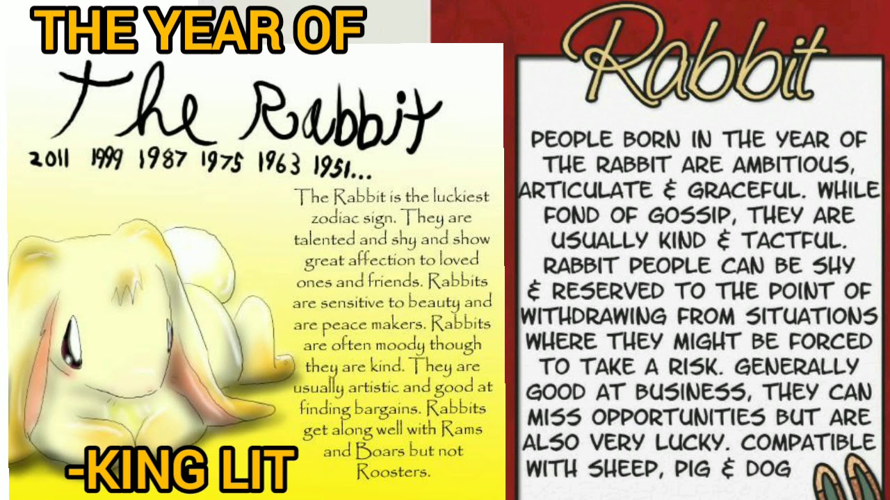 THE RABBIT🐇 YEAR PEOPLE- THE YEAR OF THE RABBIT🐇