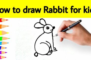 Drawing Rabbit || How to draw Rabbit for kids || Cute Rabbit Drawing || Drawing ideas
